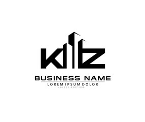 K Z KZ Initial building logo concept