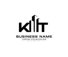 K T KT Initial building logo concept