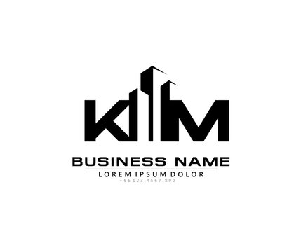 K M KM Initial building logo concept