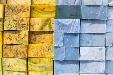 Stack up bar of natural soaps