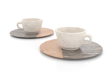 Coffee cup ceramic design. 3D rendering.