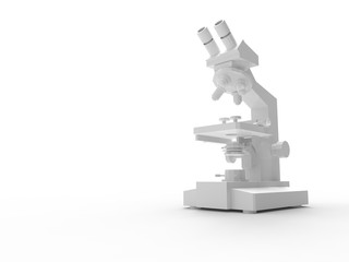3D rendering of a microscope isolated on white background