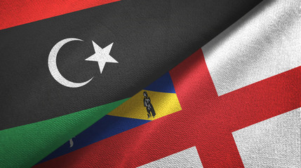 Libya and Herm two flags textile cloth, fabric texture