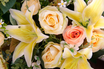 Closed up of yellow bouquet