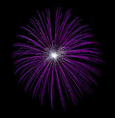 Firework isolated on black background.