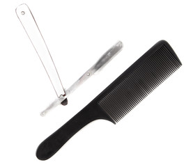 Dangerous razor for cutting hair and a comb