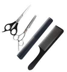 Scissors and combs for cutting hair