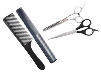 Scissors and combs for cutting hair