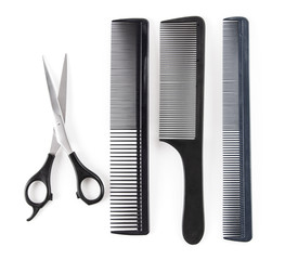 Scissors and combs for cutting hair