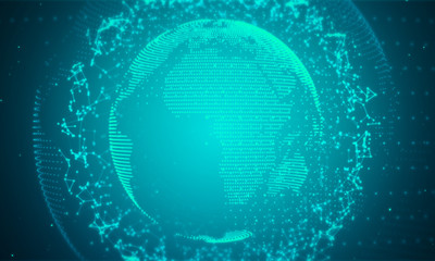 Cyber world network background.Global business technology