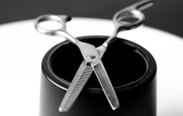 Scissors for haircuts. Professional tool