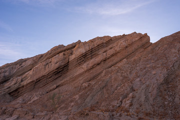 Landscape of barren stone or rock hillside at Mecca Wilderness in California