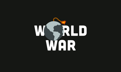 World war typography with Earth Bomb Design