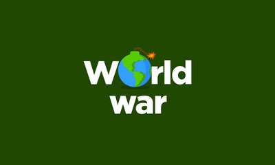 World war typography with Earth Bomb Design