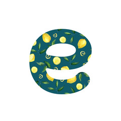 Alphabet, letter E, summer letter, Hello summer, lettering