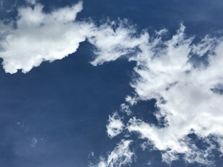 amazing fluffy clouds with dramatic bright blue sky, using for background