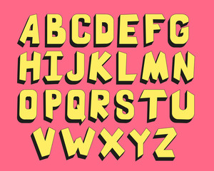 Color children alphabet, vintage style - vector illustration EPS 10