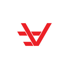 letter v stripes motion logo vector