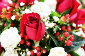 Close up beautiful Red rose flower bouquet