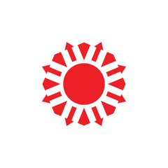 shine rays simple geometric circle logo vector