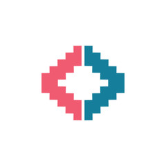 square geometric pixels logo vector