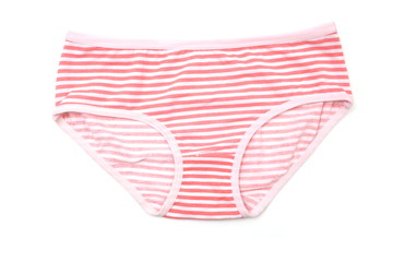 Flat lay of Pink Panties isolated on white background