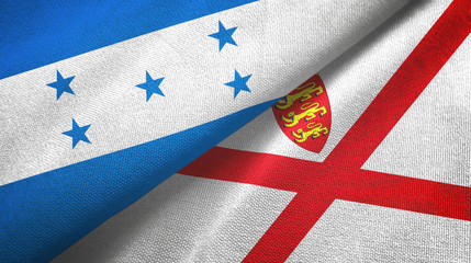 Honduras and Jersey two flags textile cloth, fabric texture