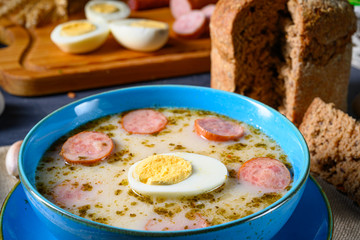 Easter in Polish: sour flour soup for Easter breakfast (Żurek)