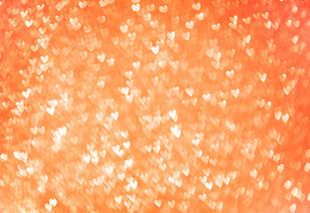 Orange hearts bokeh.