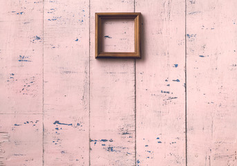 frame on old pink wall