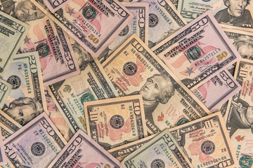 American paper dollar bills as background