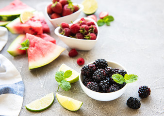 Fresh berries and fruits
