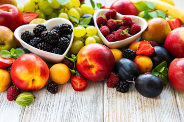 Fresh summer fruits and berries