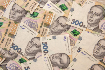 Fototapeta na wymiar 500 Ukrainian hryvnia as solid background. Money concept