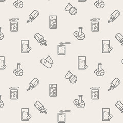 Medical treatment, seamless pattern. Drug Dosage icons pattern background. Vector graphics