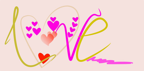 text love design brush style valentine day.