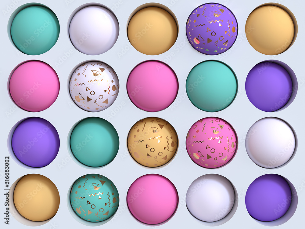Poster abstract colorful geometric shape wallpaper pattern 3d rendering