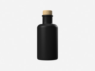 black blank/empty bottle 3d rendering packaging container concept