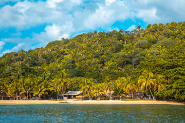 Beautiful paradisiacal beaches in Punta de Sal in the Caribbean Sea, Tela. Honduras