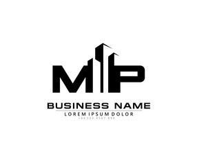 M P MP Initial building logo concept