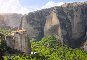 Fototapeta na wymiar Orthodox monastery of Rousanou in Meteora, Pindus Mountains, Greece