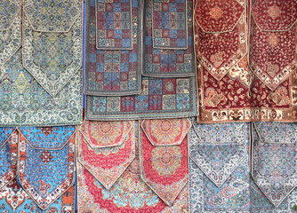 Traditional iranian carpets shop in old Grand Bazaar, Isfahan, Iran