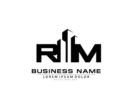 R M RM Initial building logo concept