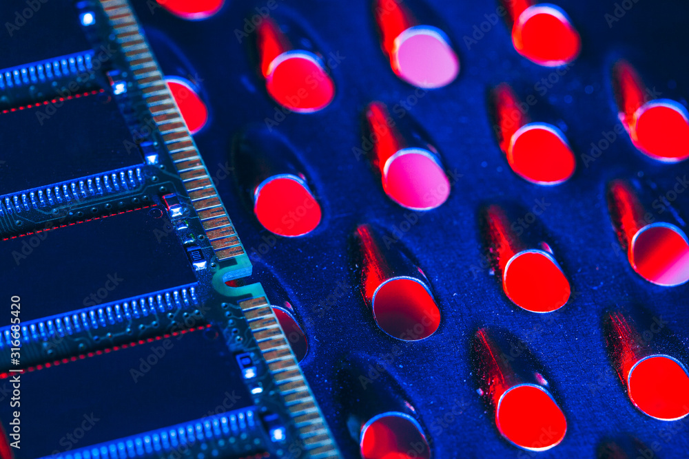 Poster computer random access memory (ram) close up