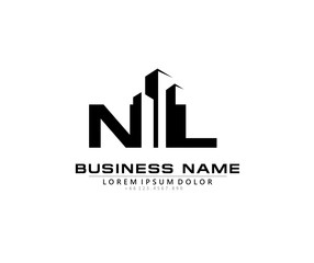 N L NL Initial building logo concept