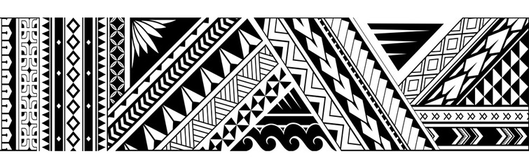 Cotton fabric Tribal art tattoo design for sleeve area