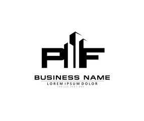 P F PF Initial building logo concept