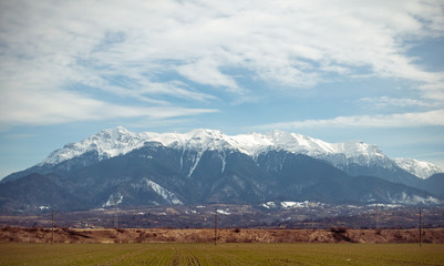 Bucegi Mountains seen from Zarnesti