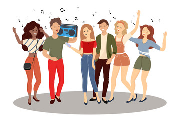 Obraz premium People listening to music