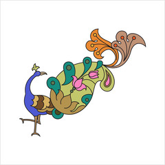 Peacock Artistic Hand Drawn Design